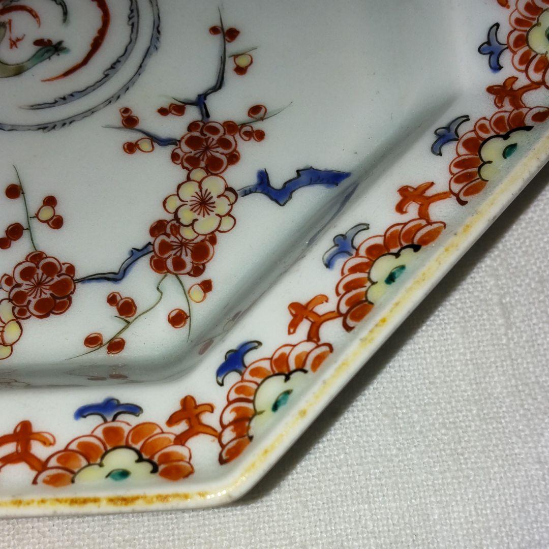 人間国宝十二代柿右衛門‐花鳥文八角皿