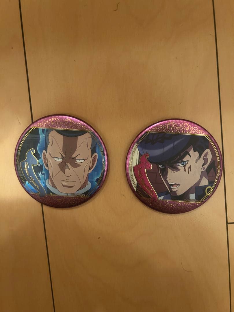 東方仗助　虹村億泰缶バッチ　ジョジョの奇妙な冒険