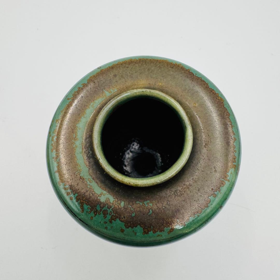 【小鹿田焼　茶入　龍村平蔵　紅牙瑞錦　仕覆】骨董　アンティーク