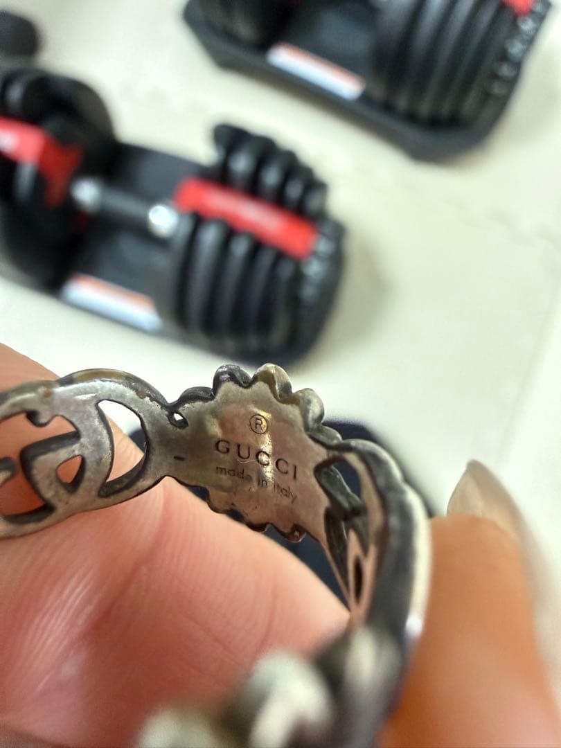 Gucci グッチリング　シルバーリング　マザーオブパール 12号