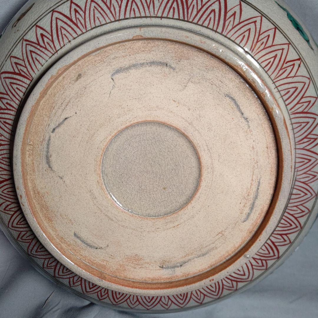 古須佐焼 松鶴文 九寸八寸七寸 三っ鉢