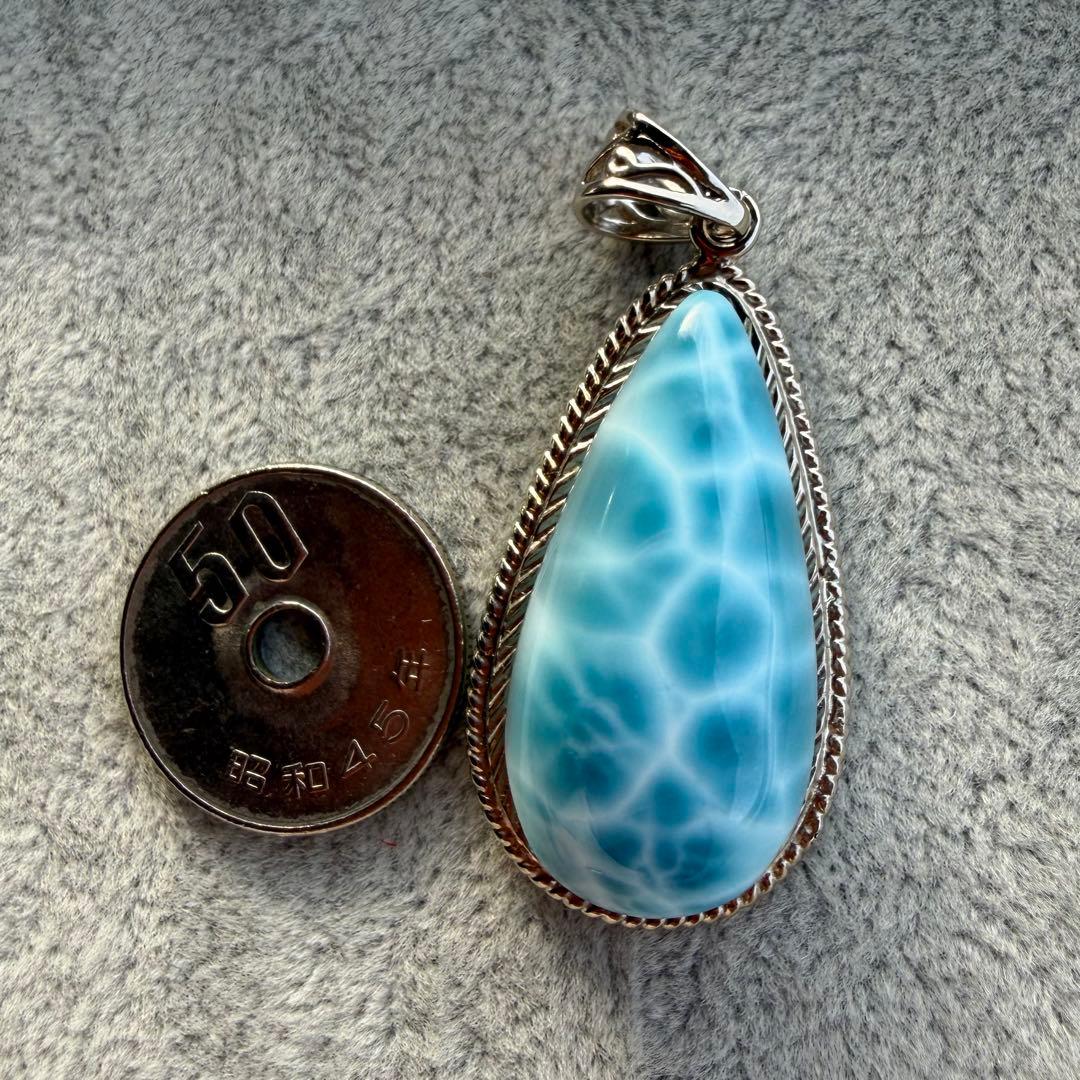 ラリマー 涙型ペンダント シルバー925