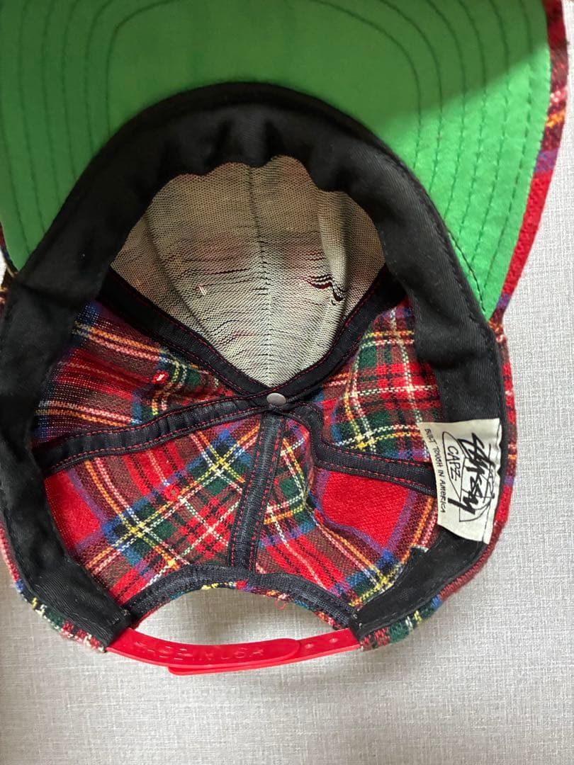 Old stussy ヴィンテージ キャップ チェック　ステューシー 帽子