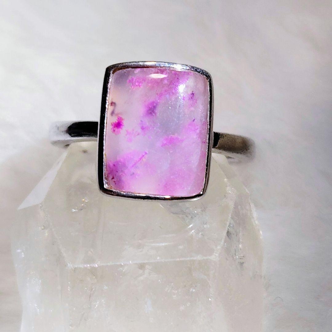 ピンクスギライトシリカ❤スギライトシリカ シルバー925リング フリーサイズ