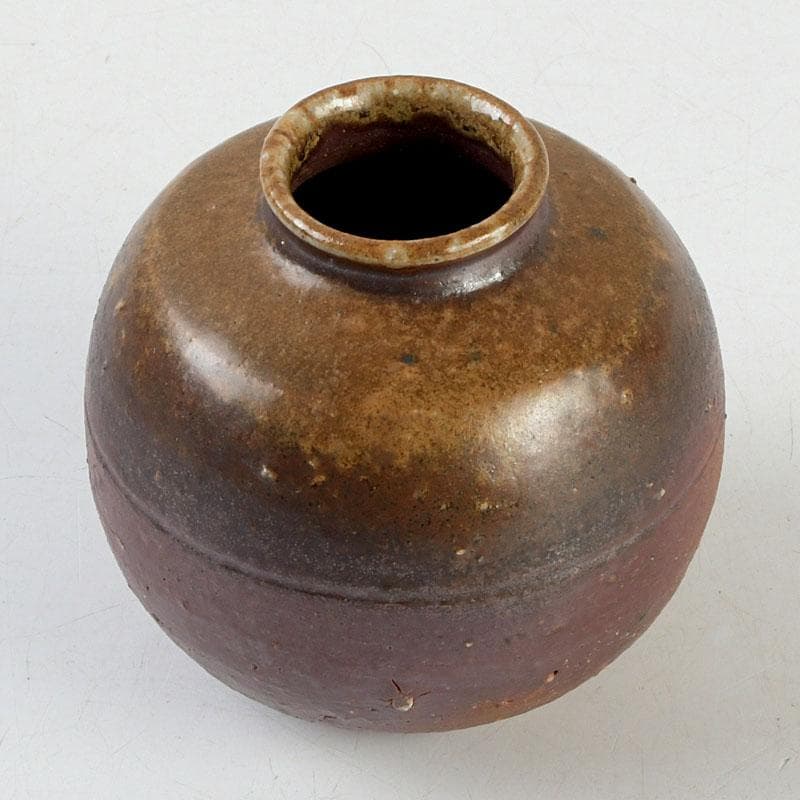 茶道具　備前焼　山本出造　茶入　仕覆付　共布共箱　V　9365