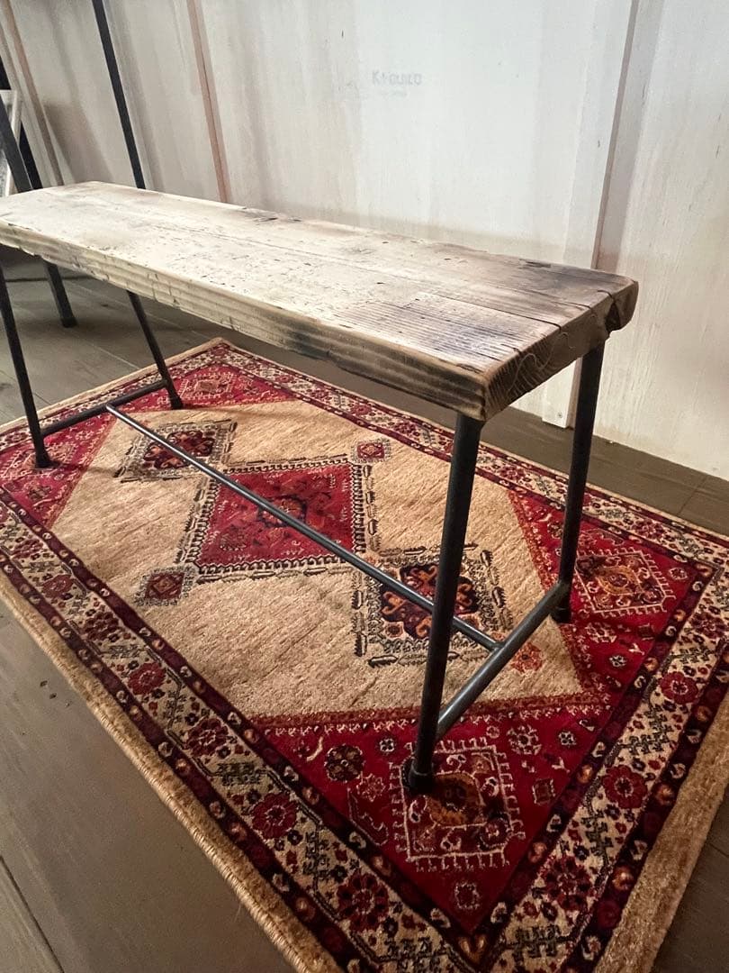 アイアン　ベンチ　足場板（古材）　アンティーク　送料込み