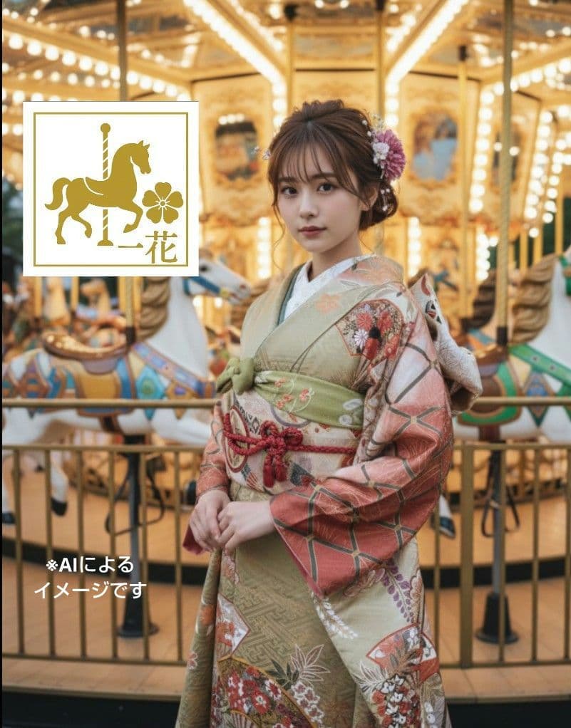 ころ様　419.普通〜ゆったり振袖7点セット 　正絹フルセット成人式　やまと