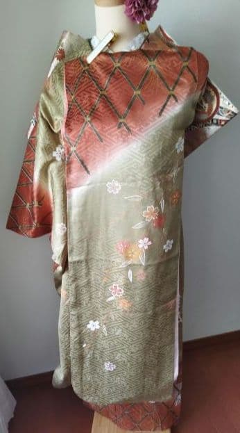 ころ様　419.普通〜ゆったり振袖7点セット 　正絹フルセット成人式　やまと