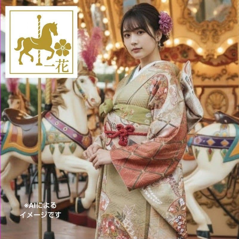 ころ様　419.普通〜ゆったり振袖7点セット 　正絹フルセット成人式　やまと