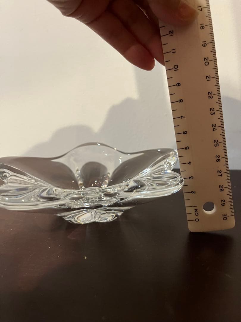 バカラ　クリスタル　透明ガラス　フラワー花型皿