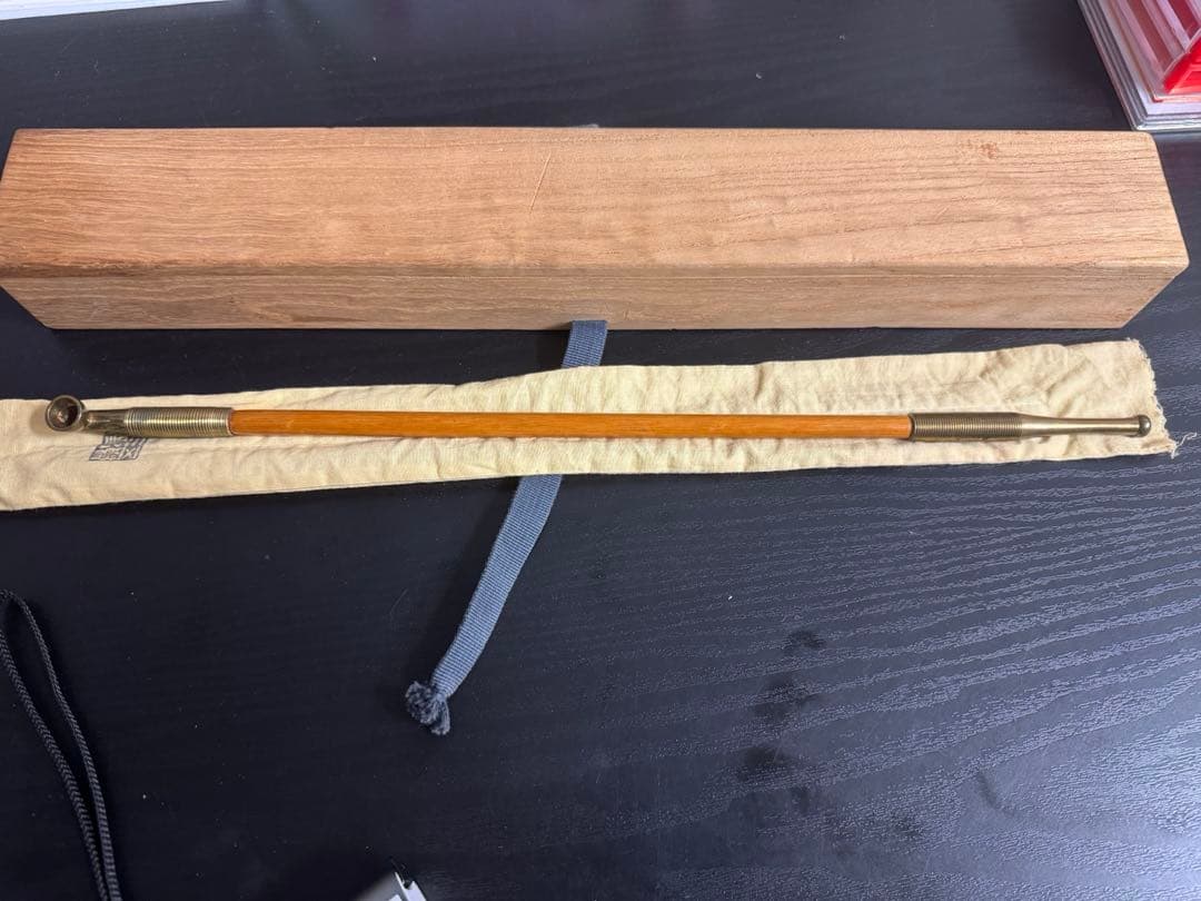 アンティーク木製金属パイプ 収納袋付き