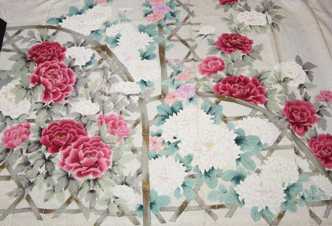 牡丹とダリア 総絞り 振袖フルセット　ｍ3 成人式