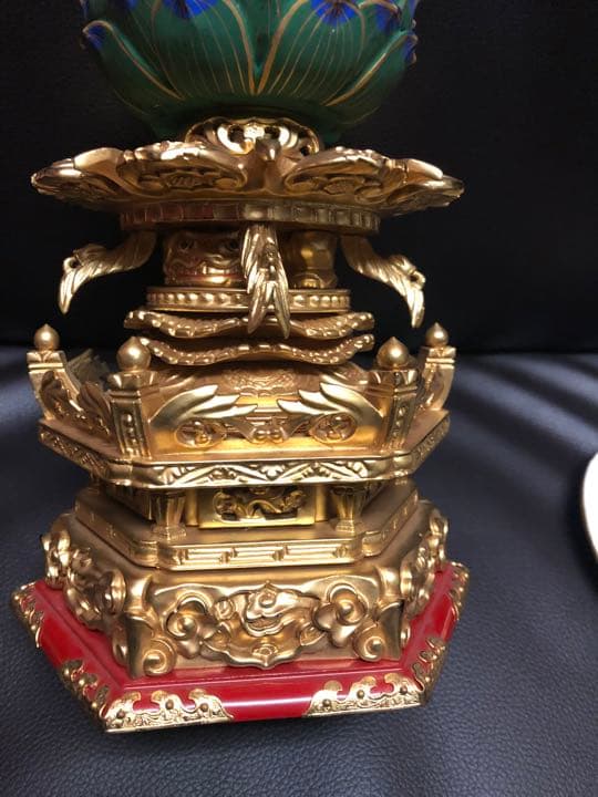 総鈖溜　佛白檀　仏像 木彫り　組み立て式　ケマン付き金泥書　大日　仏教　仏壇