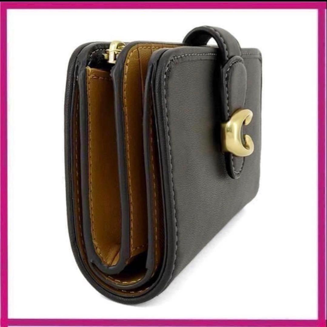 初売り　COACH コーチ タビー高級スムースレザーミディアム二つ折り財布