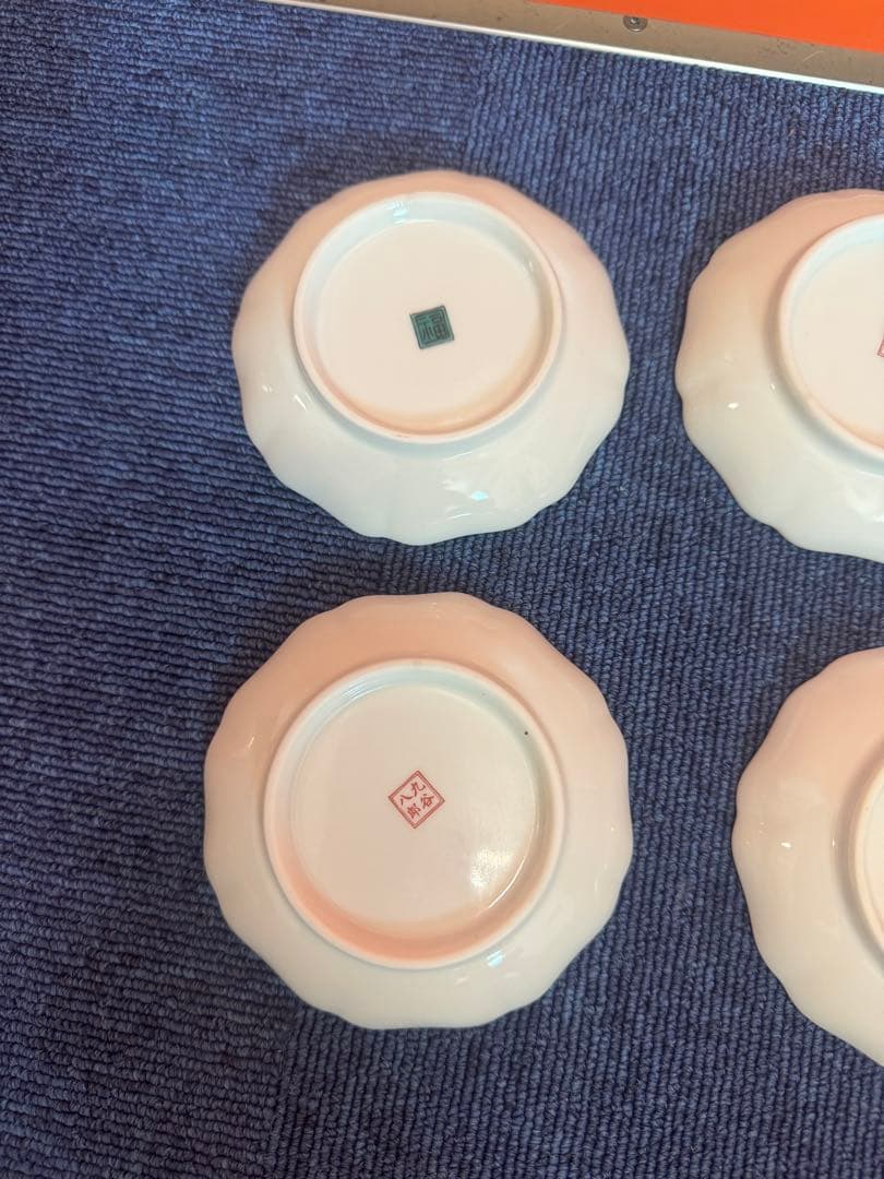 2037 九谷焼  歴代画　皿　5客　未使用