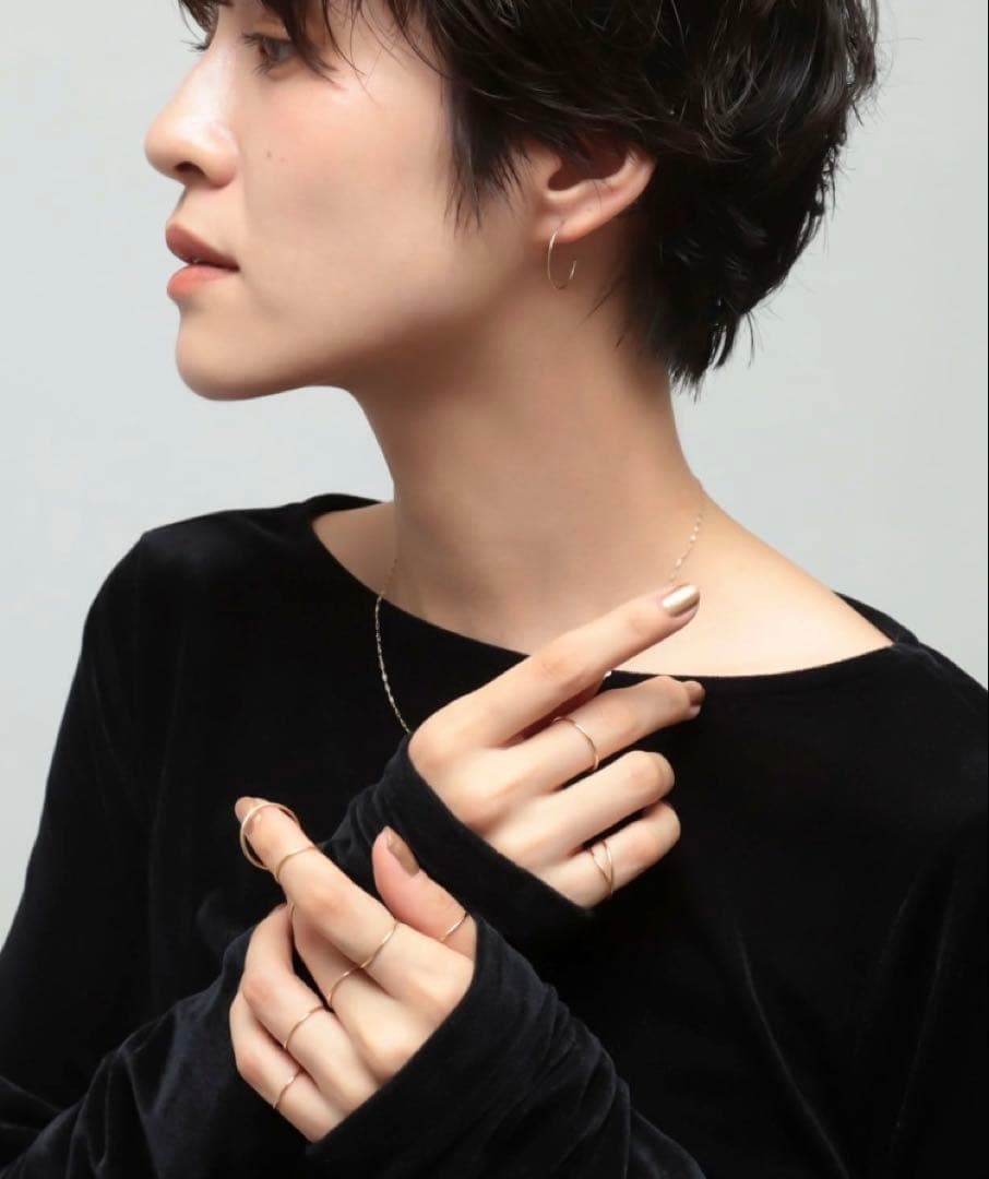 【grâce grace】K10 スキニーリング 11号｜華奢 重ね付け◎ 上品