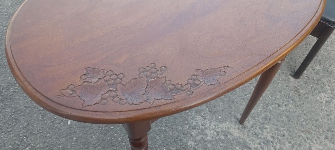 引取　京都　机　YOSHIKAWA D＆A 飾り彫刻　カフェテーブル