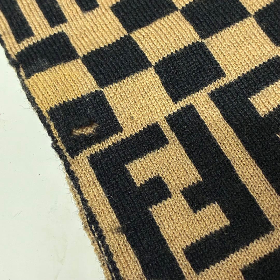 【FENDI】ズッカデザイン ウール素材 ストール マフラー