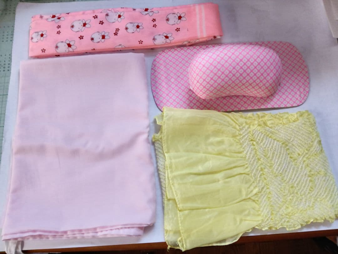 七五三 着物 青 赤 花柄　フルセット