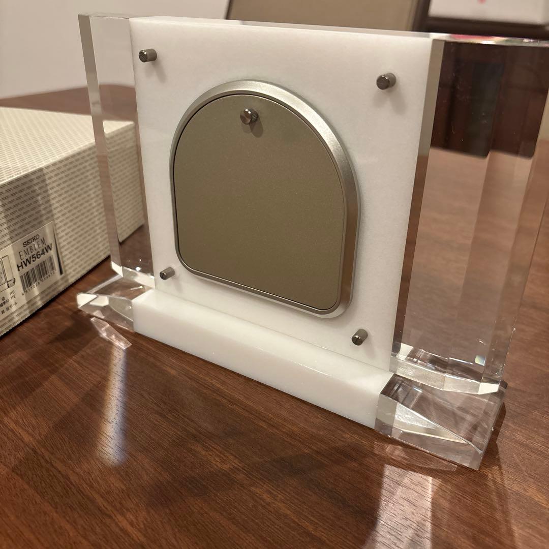 美品　セイコーエンブレム 置き時計 [HW564W]
