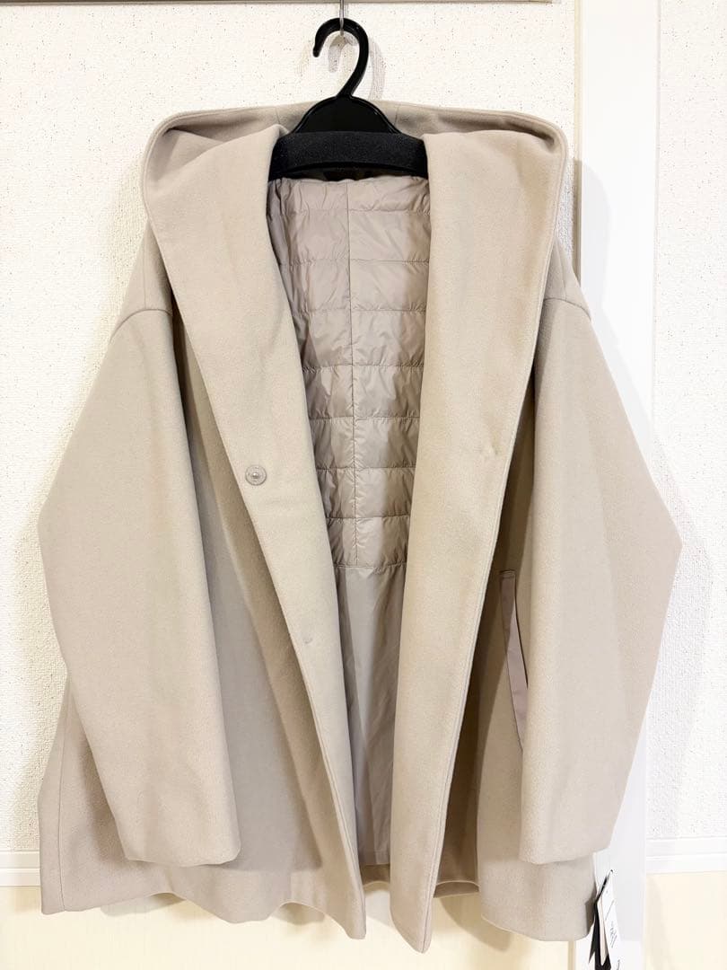 インナーダウン付きウールライクフードコート