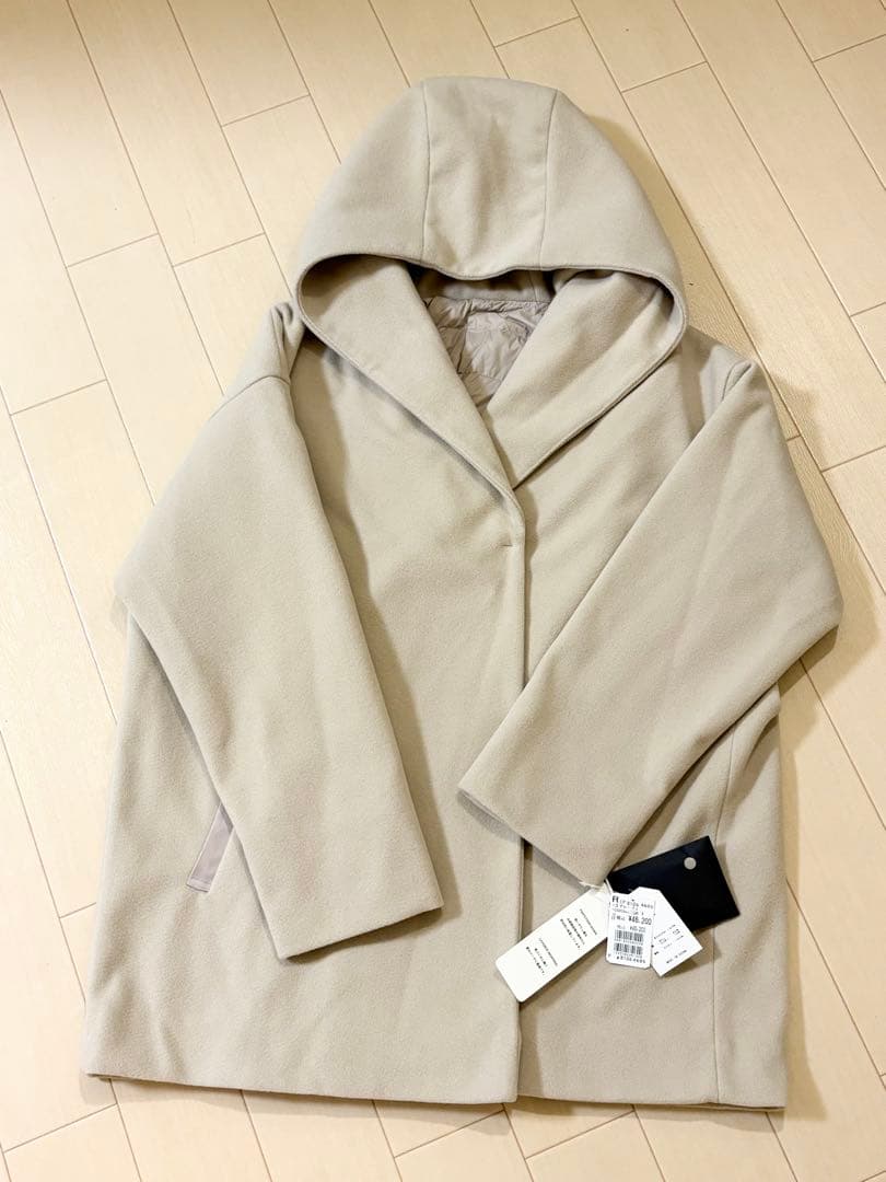 インナーダウン付きウールライクフードコート