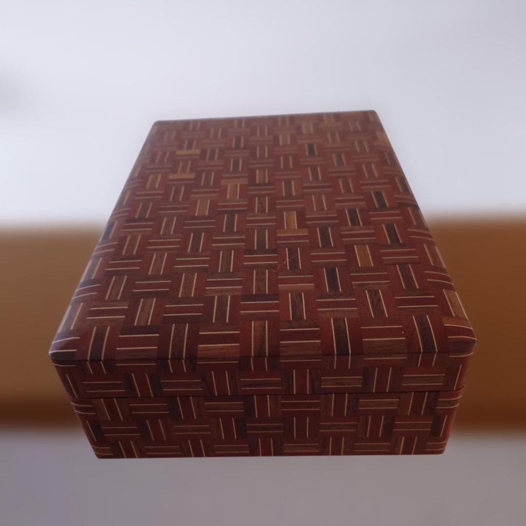 無垢 寄木細工　文箱　文庫　九寸