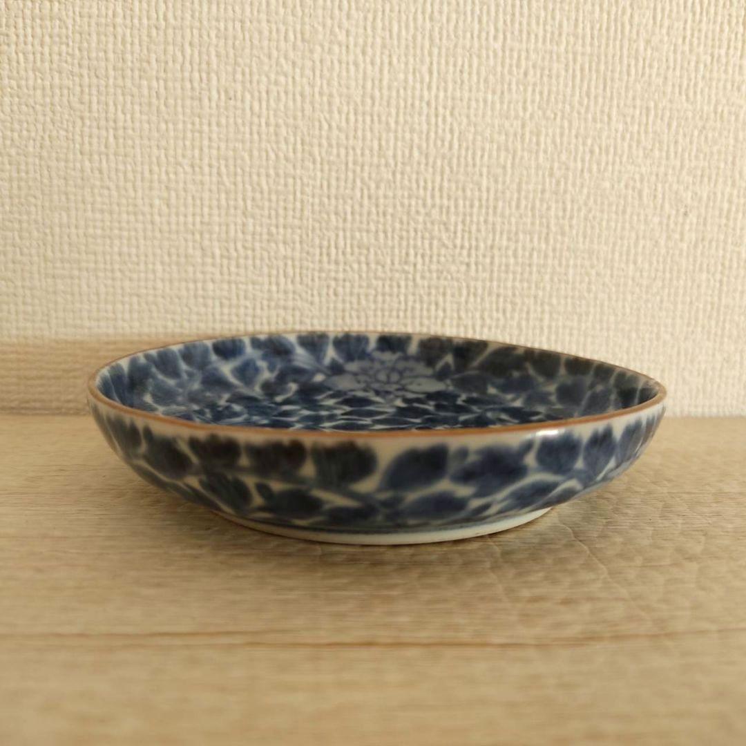 お値下げしました、2枚組　古伊万里　全面牡丹唐草文　小皿