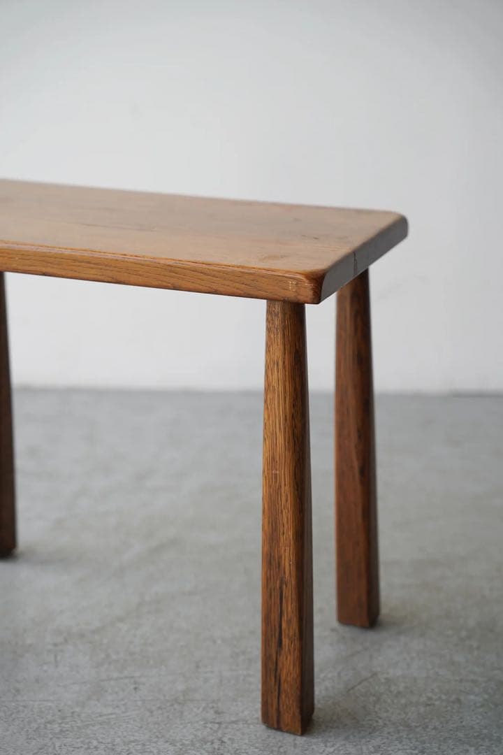 無垢オーク材のヴィンテージ サイドテーブル スツール
