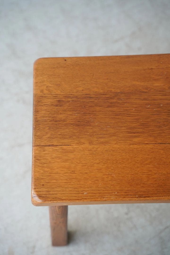 無垢オーク材のヴィンテージ サイドテーブル スツール
