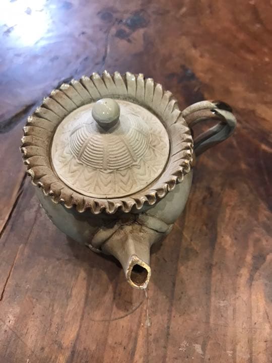 万古焼 富士山に鶴紋急須　煎茶道具　中国