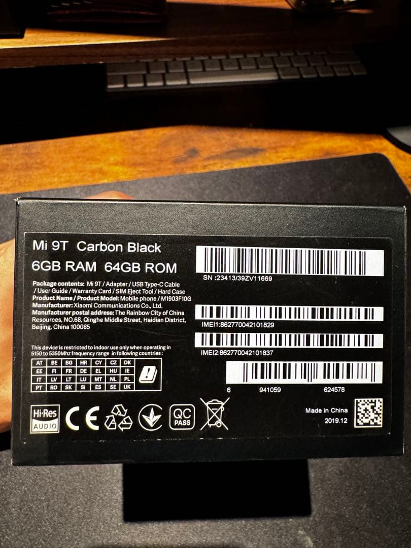 スマートフォン本体 Xiaomi Mi 9T Carbon Black 6GB/64GB