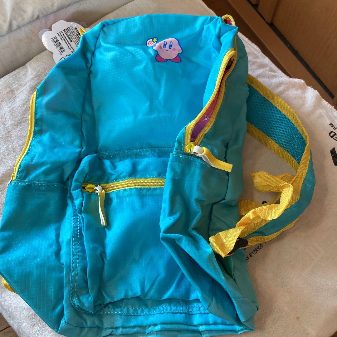 カービー　折り畳みリュック　新品未使用　水色　お出かけ　旅行　イベント　40cm
