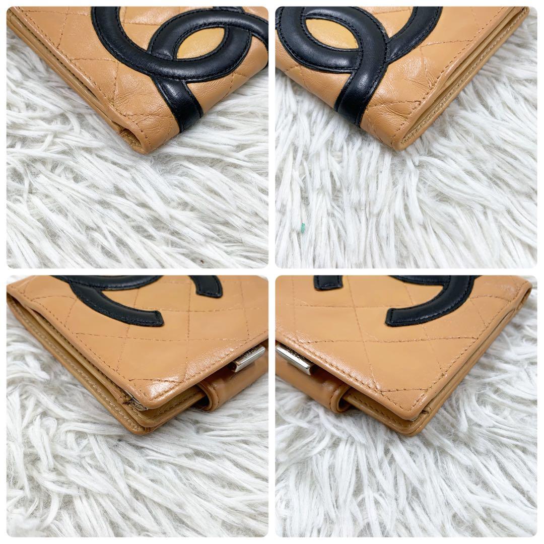 【✨極美品 ✨】 シャネル 二つ折り財布 カンボンライン マトラッセ ベージュ