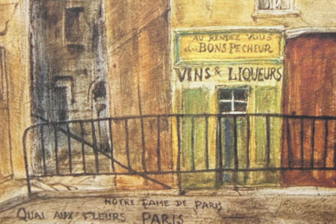 藤田嗣治 リトグラフ「フルール河岸ノートルダム大聖堂」 75部限定 11/75