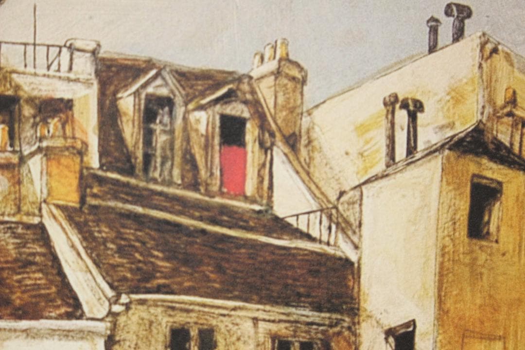 藤田嗣治 リトグラフ「フルール河岸ノートルダム大聖堂」 75部限定 11/75