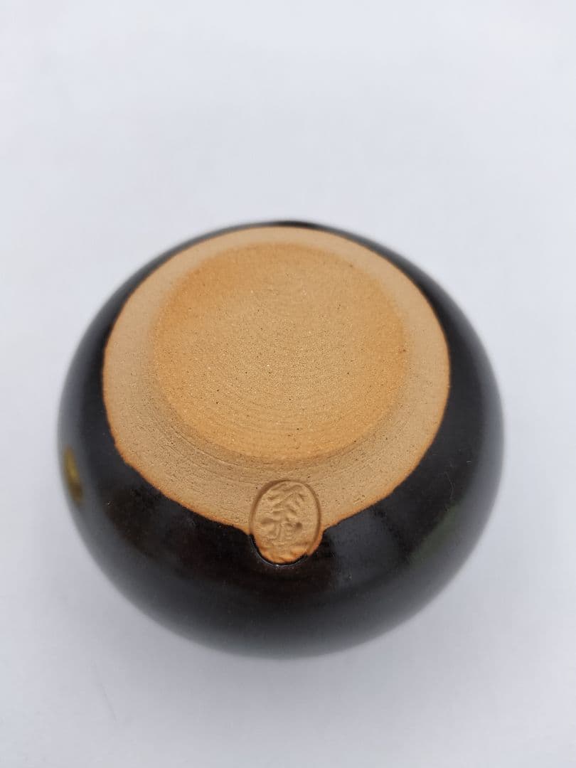 c363 【新品・未使用】茶入 大名物 漢作唐物 福原茄子 龍喜窯 木箱 茶道具