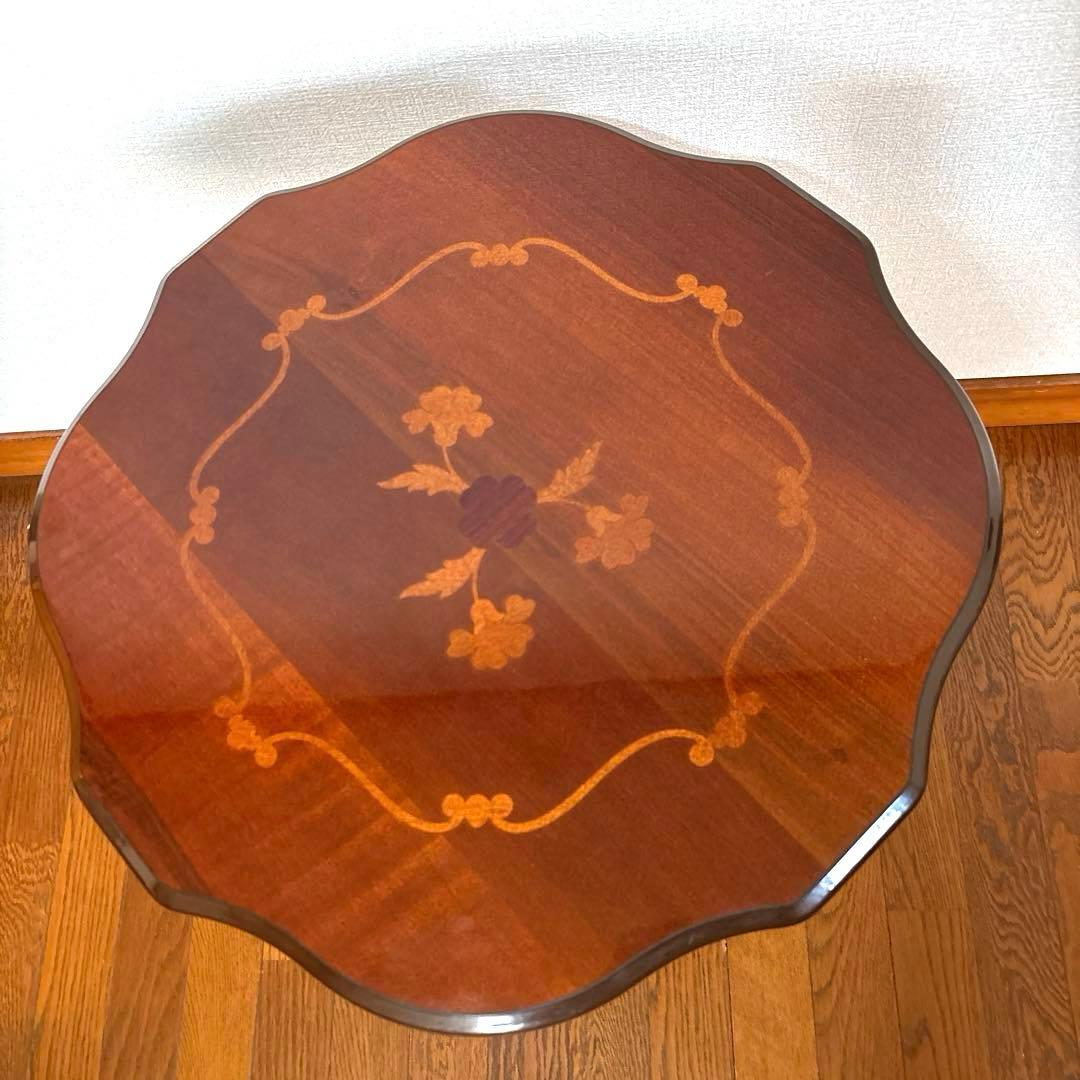 【美品】イタリア製 サイドテーブル 象嵌細工