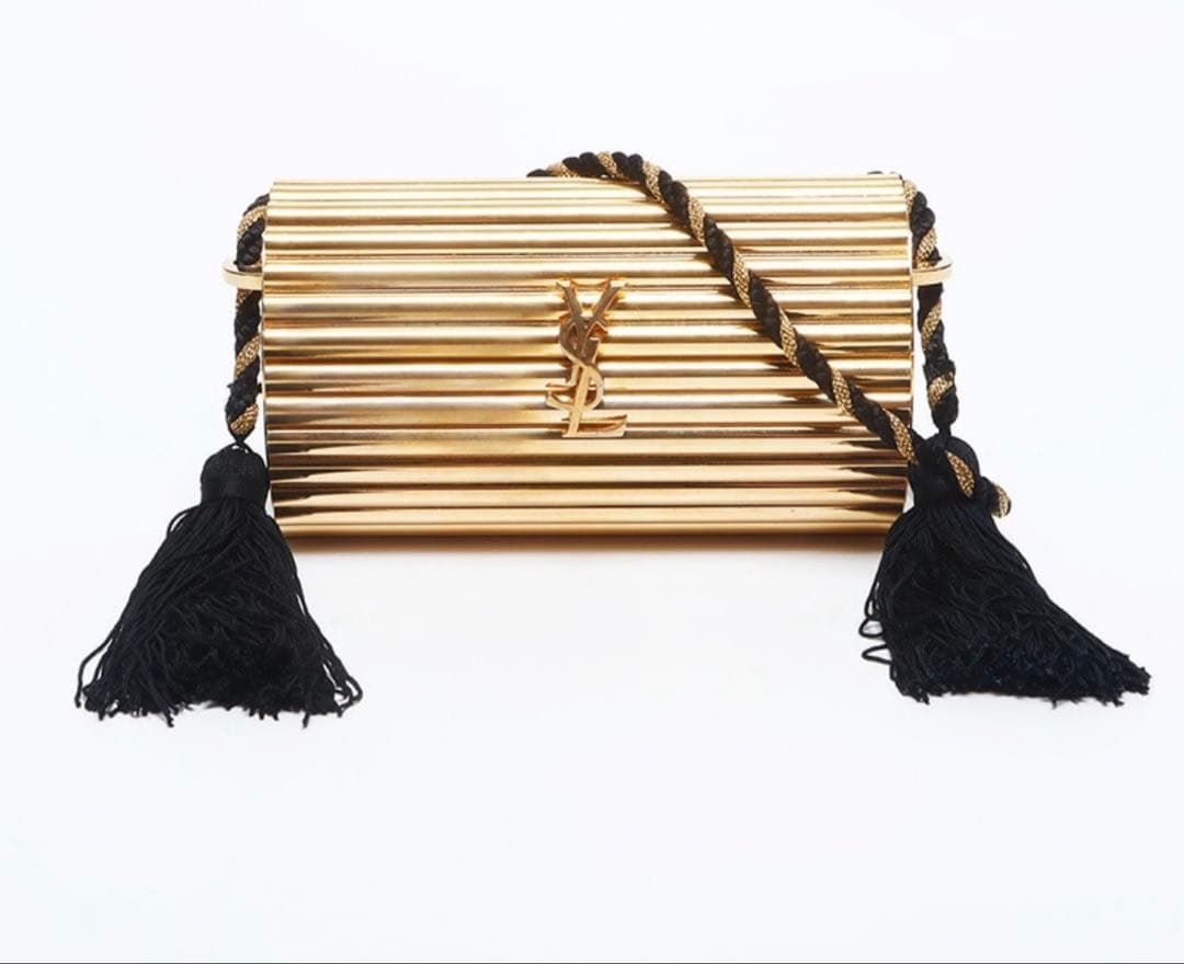 イヴ・サンローラン 1880s メタル タッセル ショルダーバッグ ゴールド