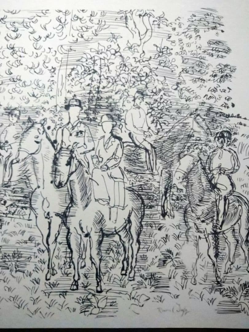 bラウル・デュフィの 乗馬　リトグラフ 本物保証