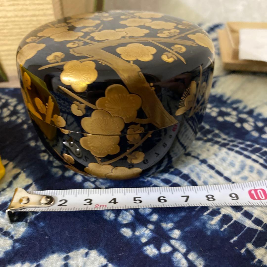 飯田光秋　梅蒔絵平棗　茶道具