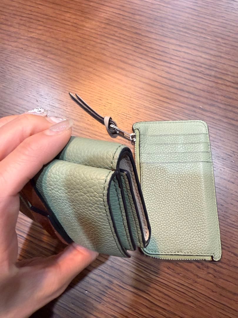 ロエベLOEWE 三つ折り財布＆カードホルダーセット　ローズマリータン