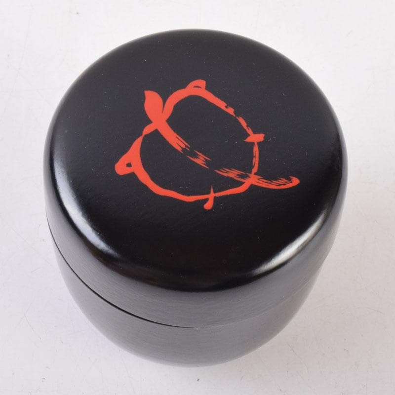 茶道具　黒塗　朱亀蒔絵　不白好　棗　時代箱　V　8509