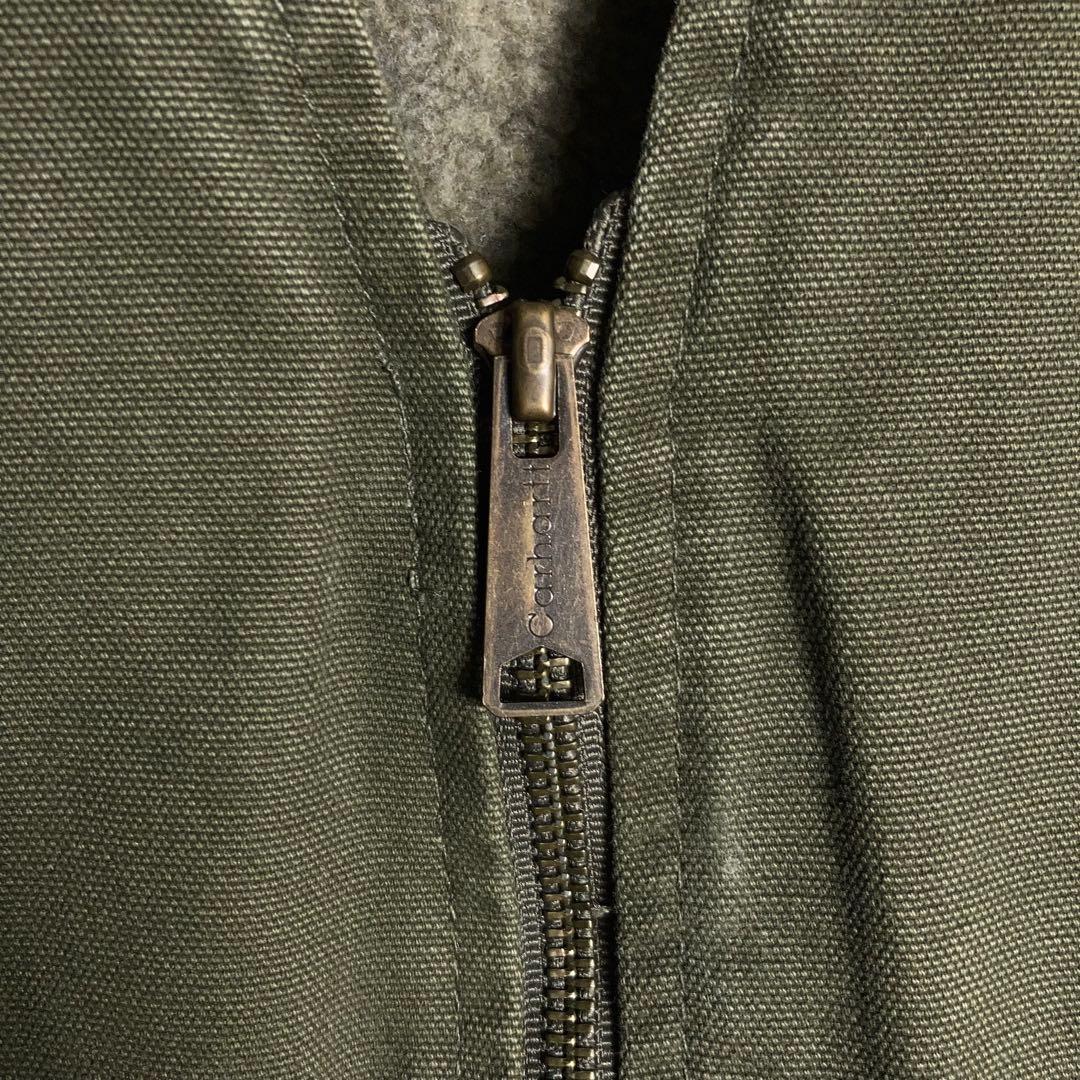 【2XLサイズ】Carhartt フルジップベスト 革ロゴ 企業ロゴ LOV.