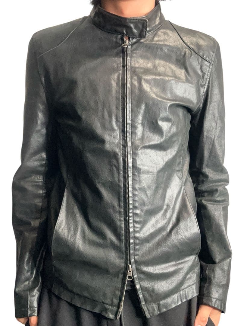 ジャケット・アウター pig skin biker leather jacket