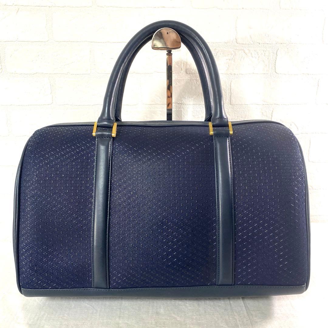 719☆ 印傳屋 ハンドバック 印伝細工 レディース ネイビー