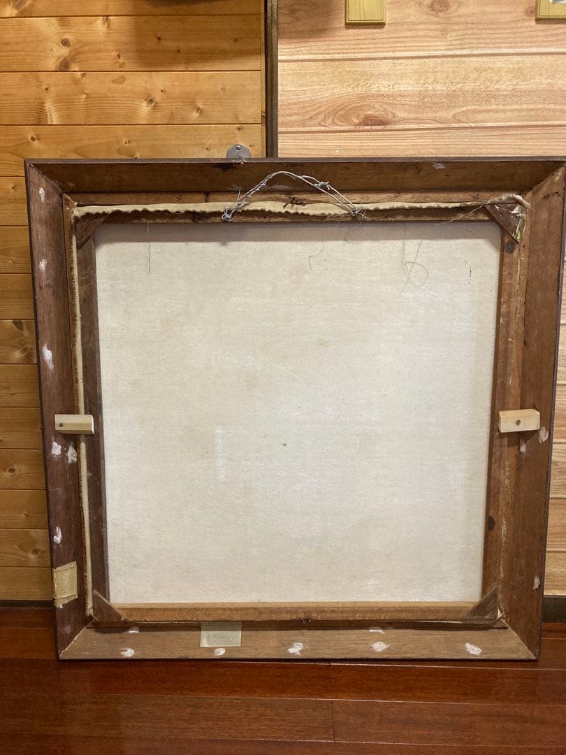 帆船の油彩画 ダークブラウンフレーム　絵画　壁掛　アンティーク