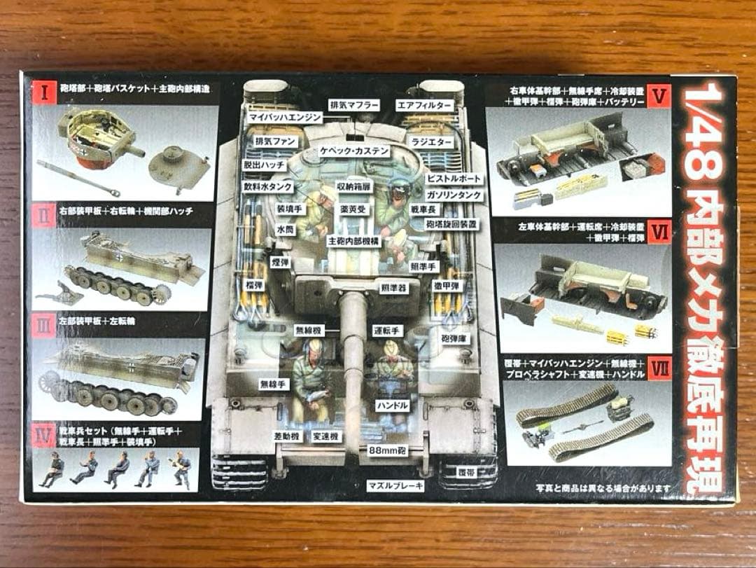 【新品・未使用】1/48鋼密度模型ティーガーⅠ型・7分割・2タイプコンプリート
