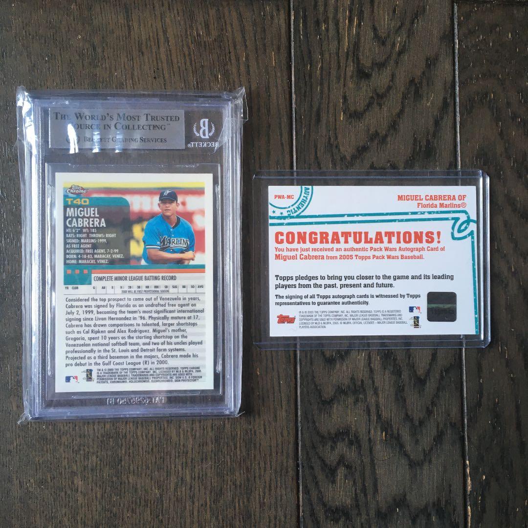 M.カブレラRCカードBGS9とオートカードのセットです。