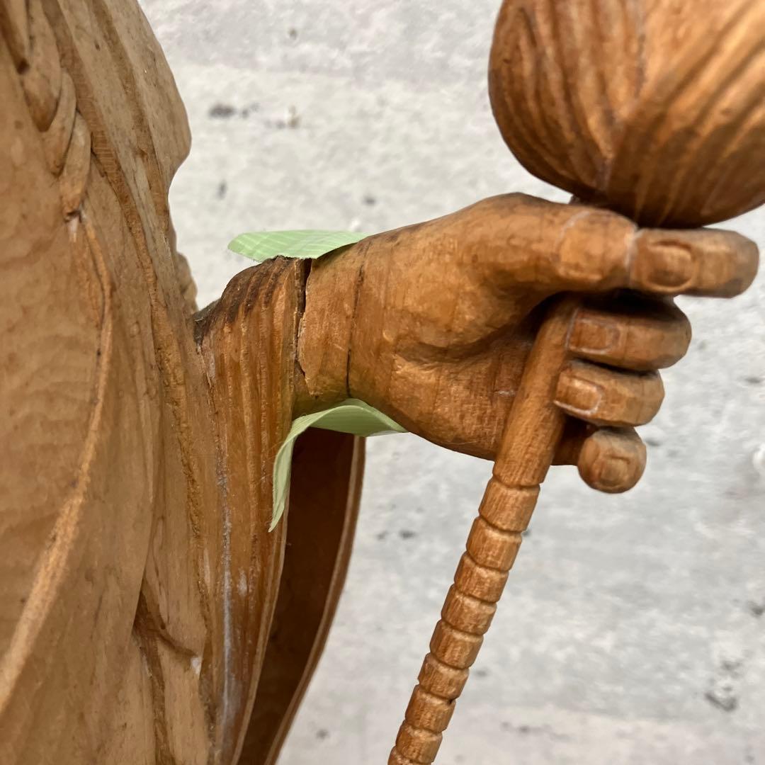 昭和レトロ 木製 木彫り 観音像 観音菩薩 置物 オブジェ インテリア